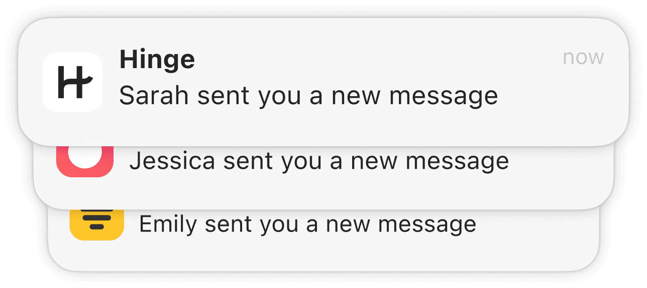 A steady stream of new match messages